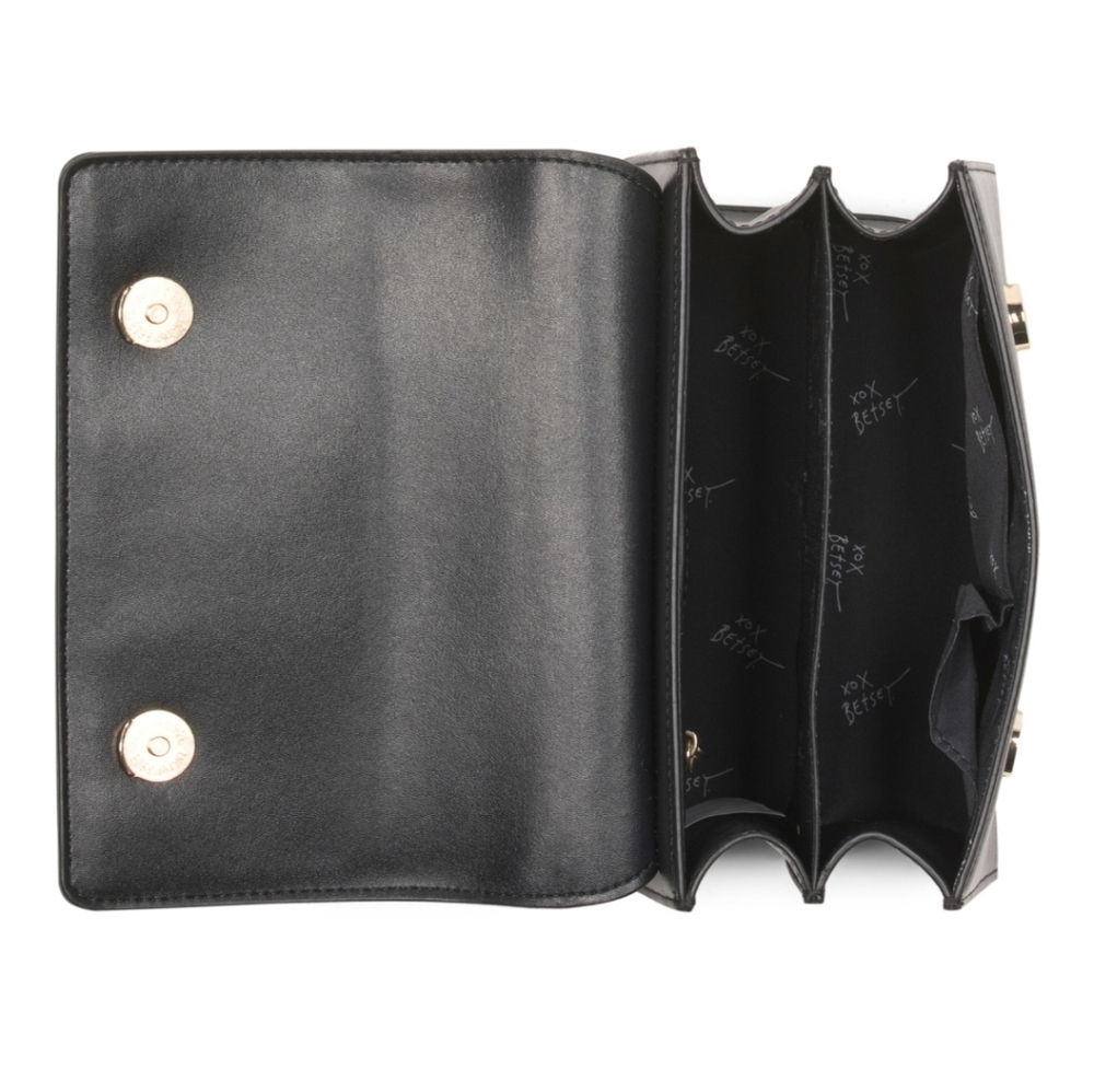🍒🔹️Betsey Johnson 🔹️Black Crossbody Bag with Red Cherry Accents - Picture 3 of 4